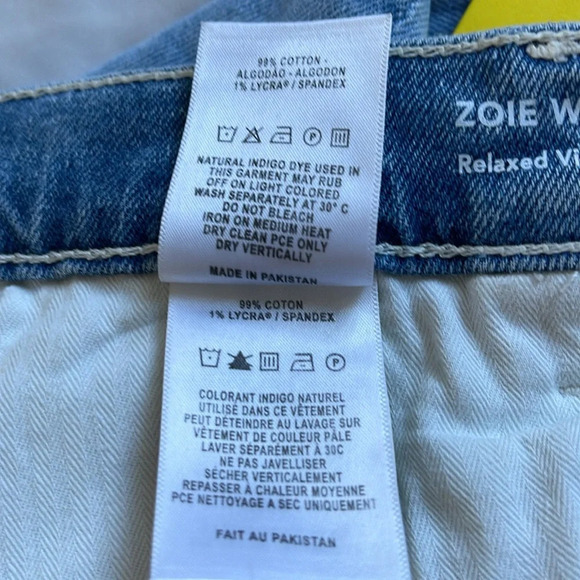 DL1961 KSENIA SCHNAIDER Zoie Wide Leg Patch Work Relax Vintage Size 28 - Picture 15 of 16